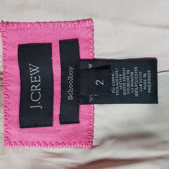 J.CREW Women Blazer, Size 2, Color Pink. - Picture 6 of 8